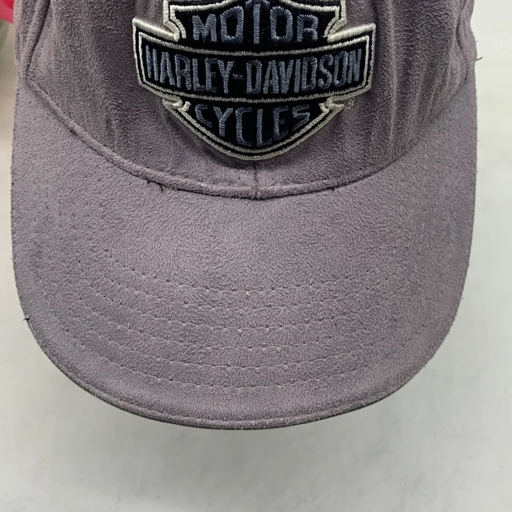 Harley-Davidson Gray Microsuede Baseball Cap Adjustable HT4874E - Picture 3 of 10